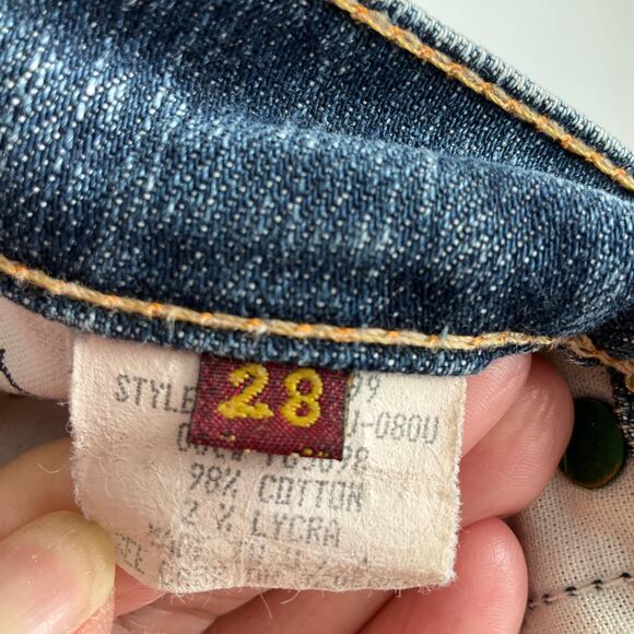 7 FOR ALL MANKIND Y2K 90s BOY CUT Jeans Size 28 Medium Straight - Picture 8 of 12